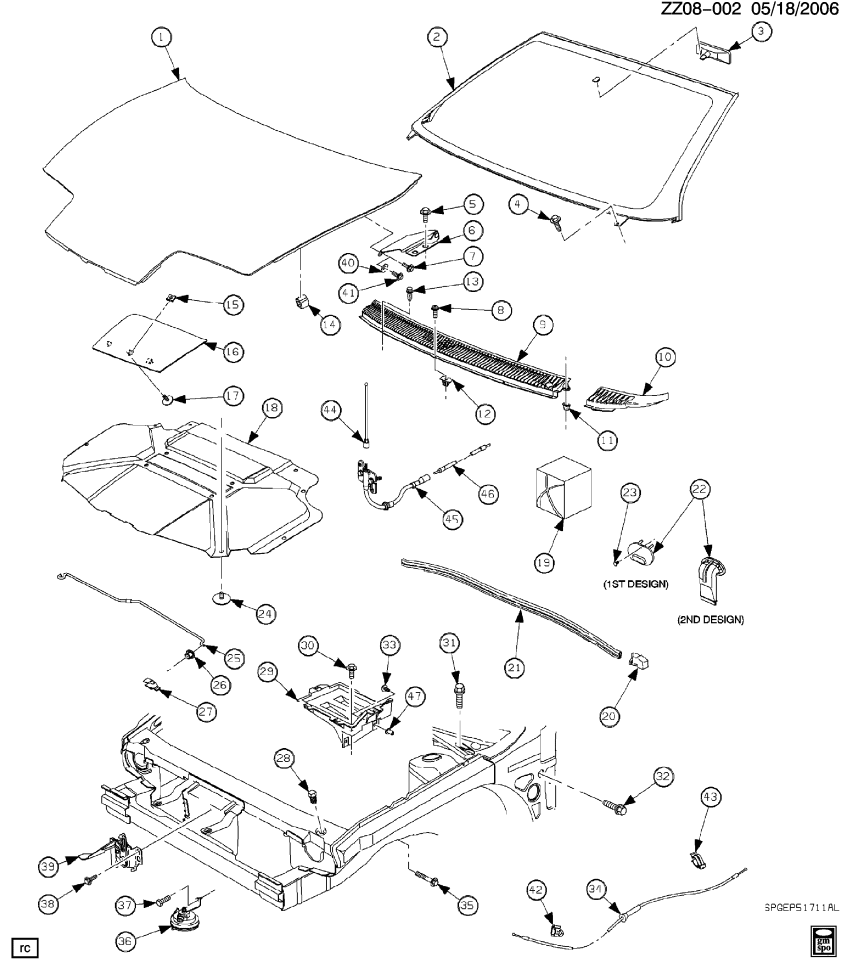 GM 21097238 Hinge Asm, Hood
