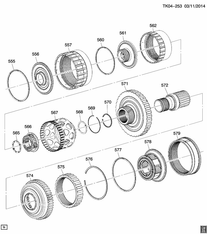 GM 24288292 HUB ASM-REACTION INTL GR & 1-2-3-4-5-REV