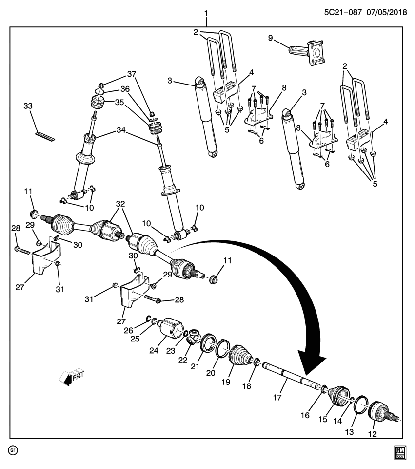 GM 84768245 Steel Leaf Spring Kit