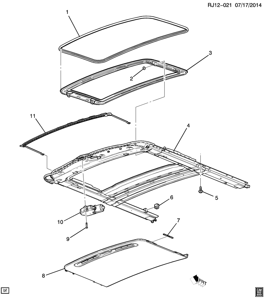 GM 95133847 Support-Sun Roof Housing Rear