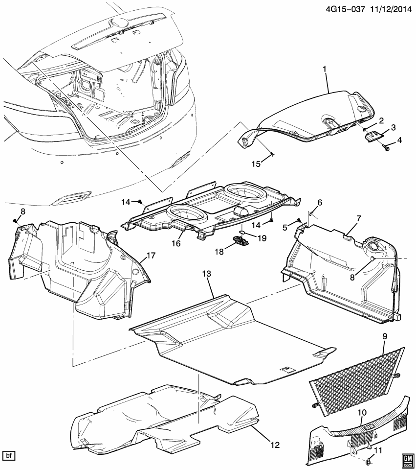GM 23488392 Trim Asm-Rear Compartment Side