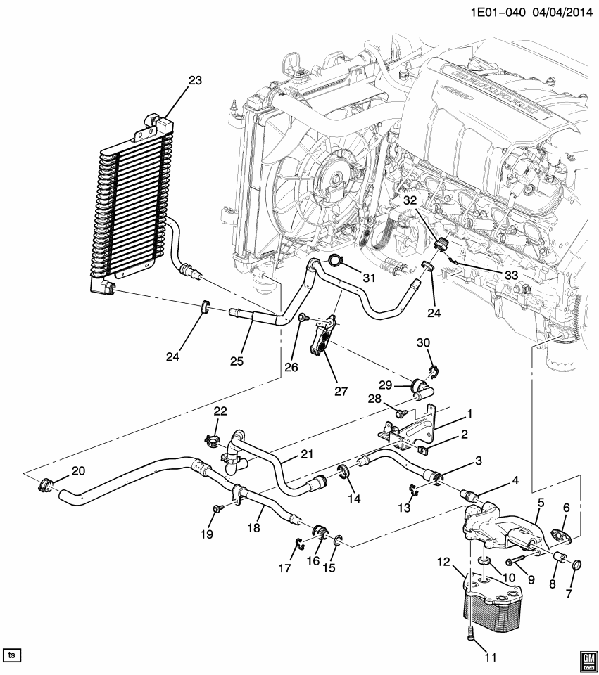 GM 23147344 Hose-Engine Oil Cooler Coolant Outlet