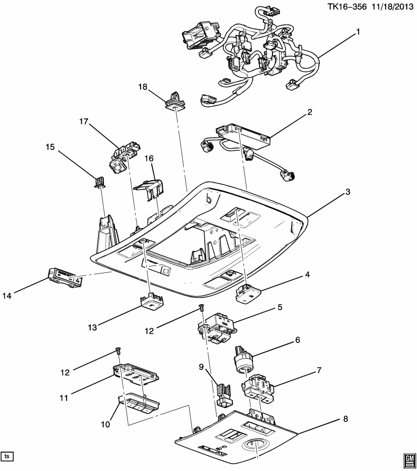 GM 84187082 Console Asm-Roof *Ash Grey R