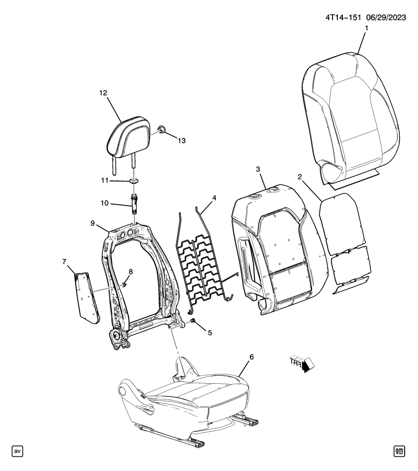 GM 42814438 RESTRAINT ASM-F/SEAT HD *BLACK