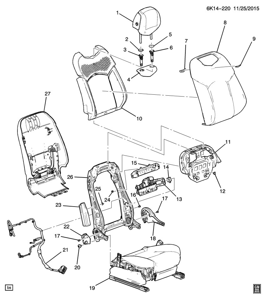 GM 11602154 BOLT, F/SEAT LUMBAR SUPT