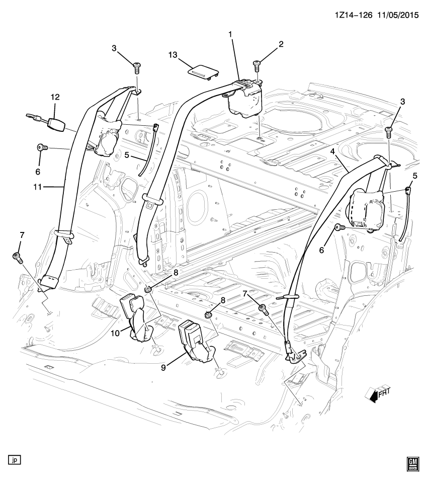 GM 84381798 BUCKLE ASM-R/SEAT BELT *BLACK