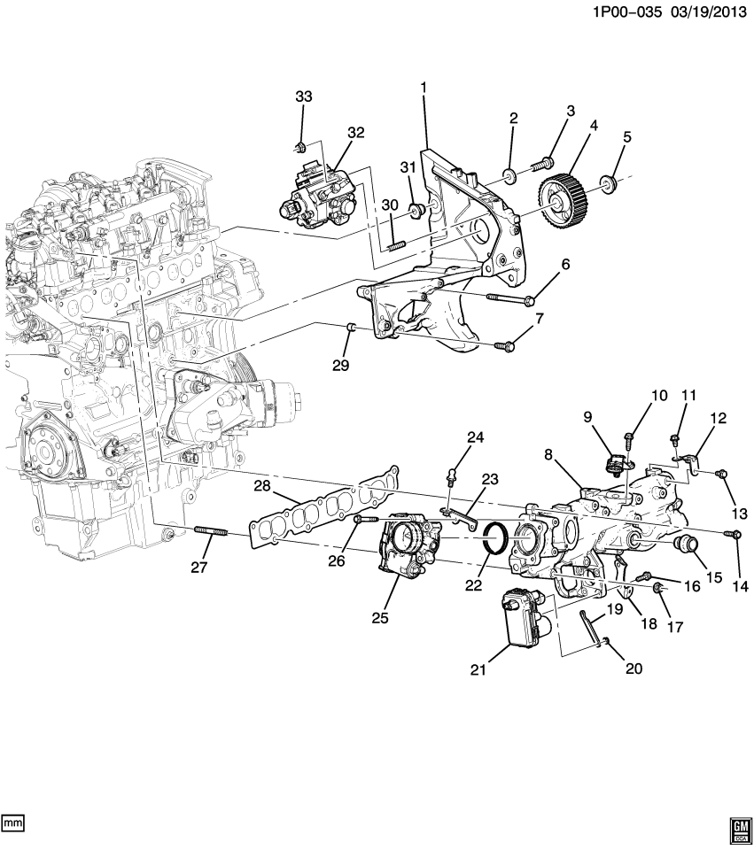 GM 12657379 Housing-Intake Manifold Runner Control Valve