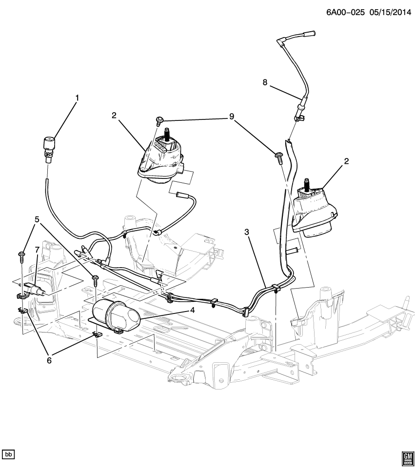 GM 23234888 Hose-Engine Mount Vacuum