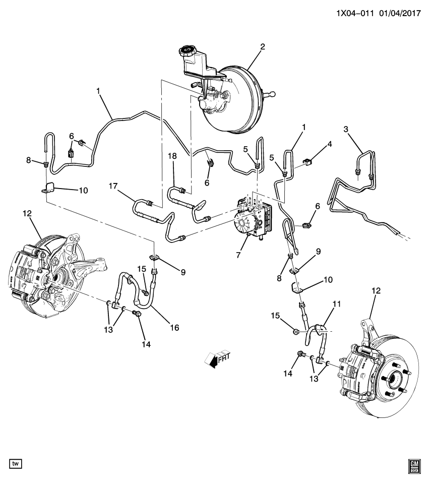 GM 84501984 PIPE ASM-BRK PRESS MOD VLV (SECD)