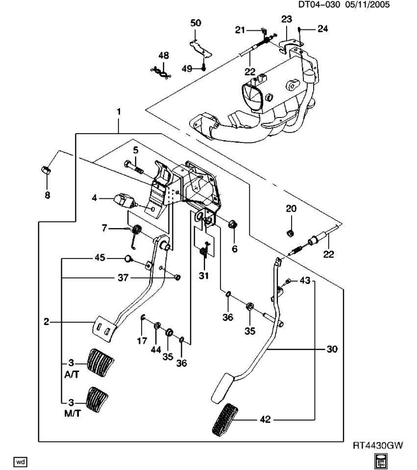 GM 96456493 Lever Asm, Accelerator Pedal