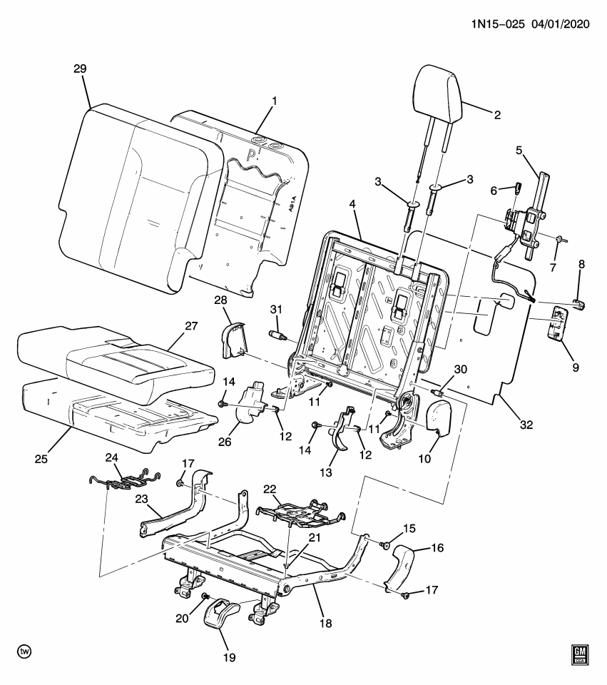 GM 85535848 PANEL ASM-3RD ROW ST BK