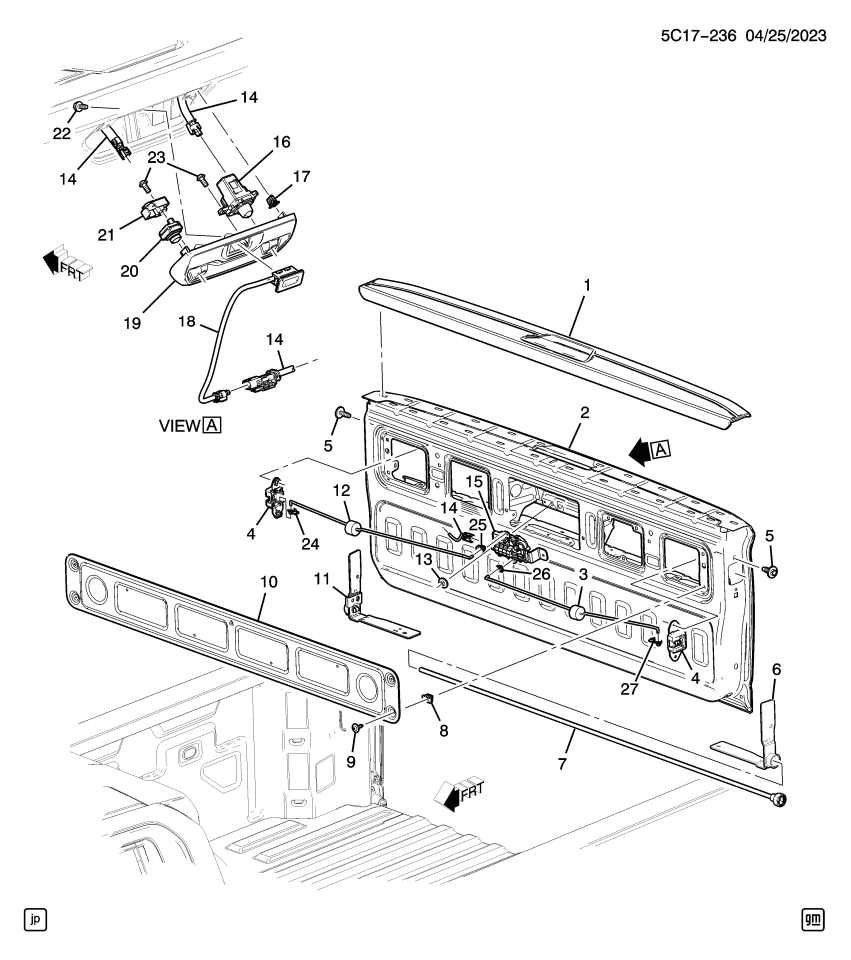 GM 84726066 CLIP-PUBX E/GATE LAT ROD