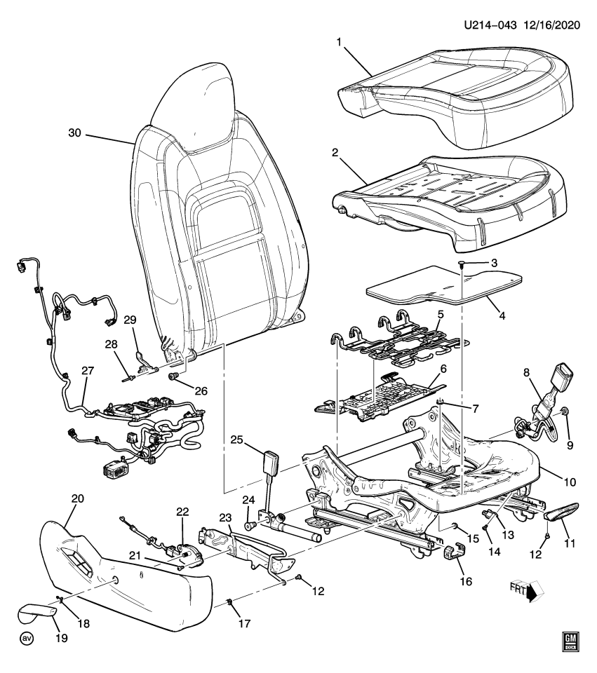 GM 19329313 Tensioner Kit, Passenger Seat Belt (Retractor Side) *Cocoa