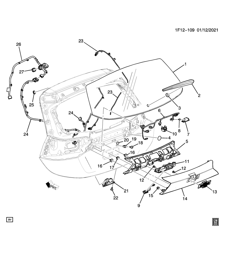 GM 42770043 APPLIQUE-RR CLSR CTR