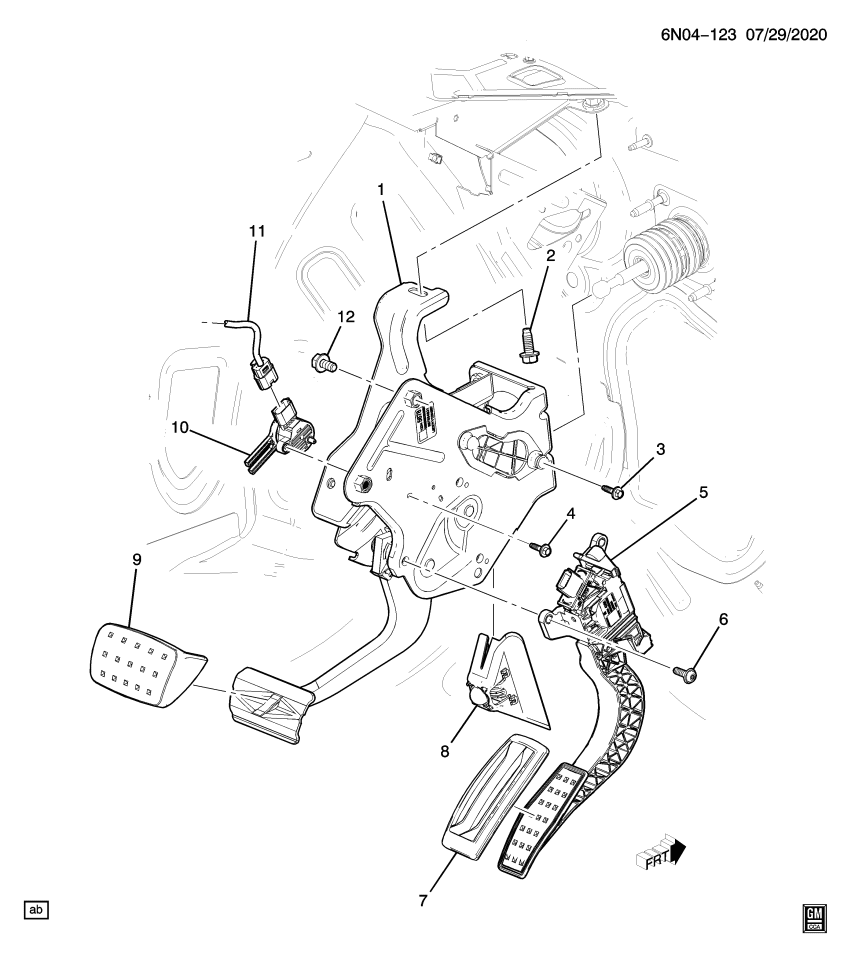 GM 84517822 BRACKET-BRK & ACCEL PED