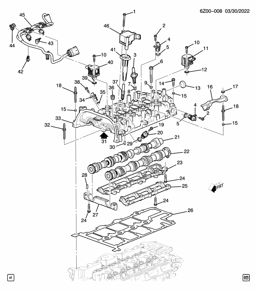 GM 12703359 CAMSHAFT ASM-EXH