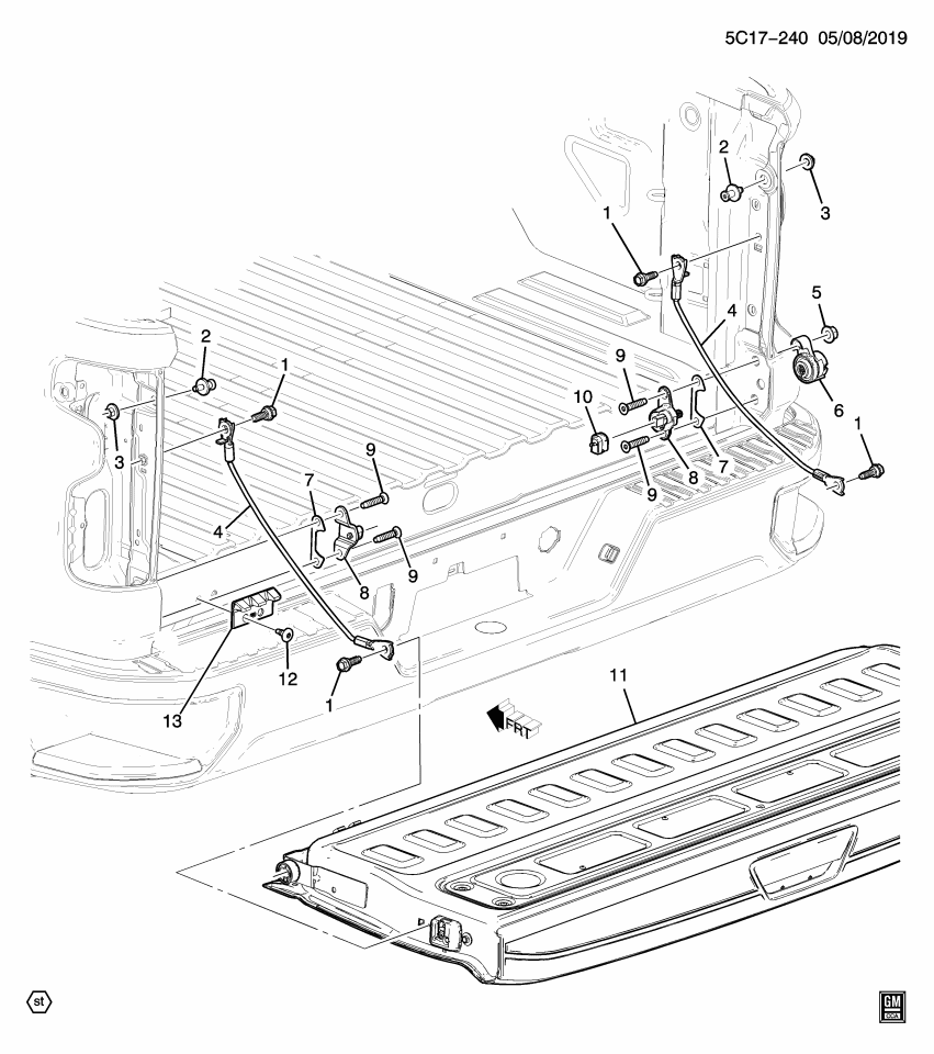 GM 84616006 WEDGE-L/GATE (BODY SI)