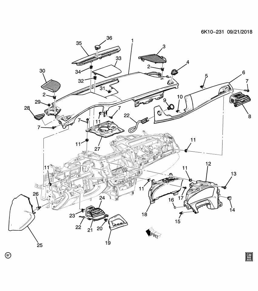 GM 23379328 BRACKET ASM-I/P UPR T/PNL