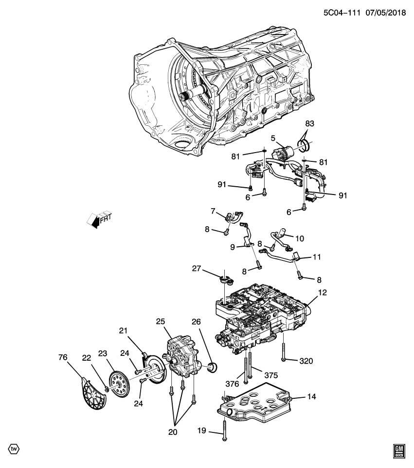 GM 24288193 RETAINER-A/TRNS CONT WRG HARN