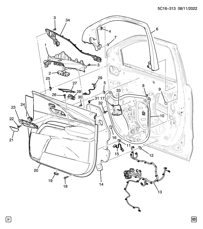 GM 11546564 Retainer, Front Side Door Sill Trim Plate