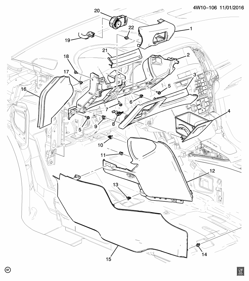 GM 13310138 Retainer-Instrument Panel Outer Trim Cover