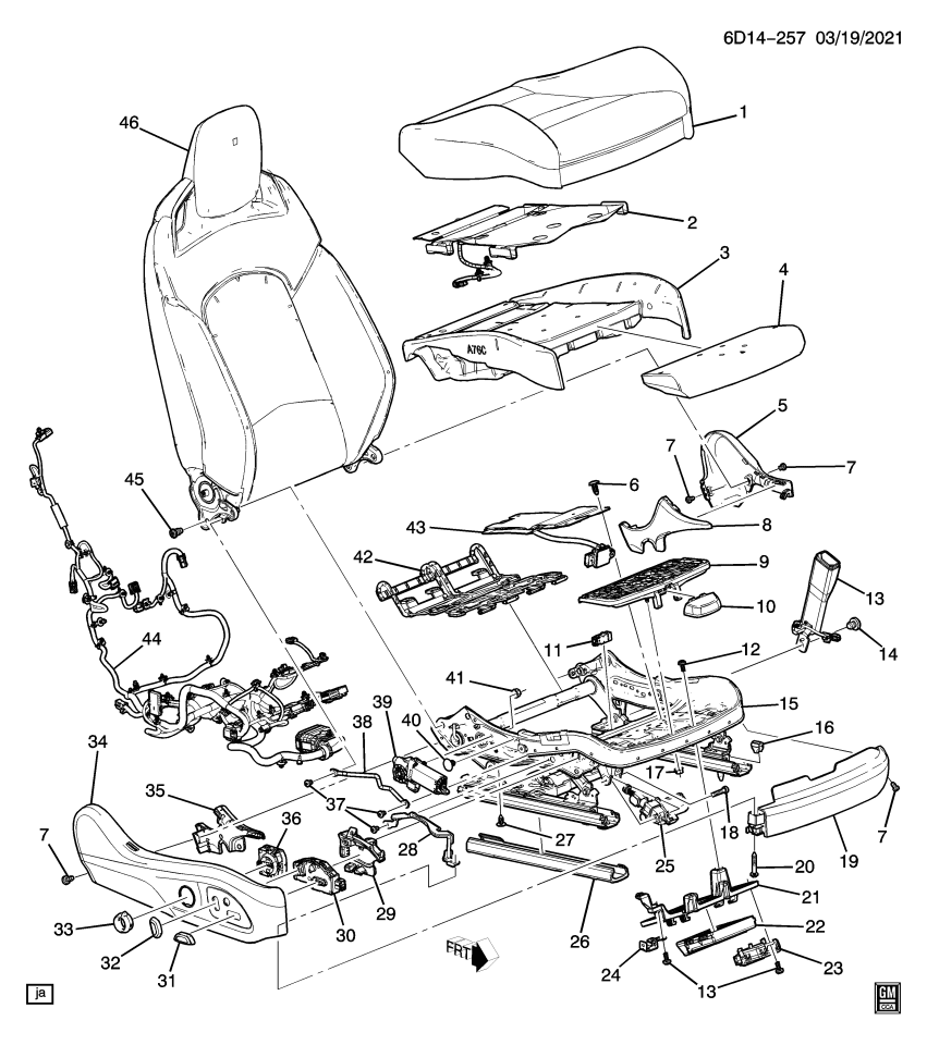 GM 84955919 COVER ASM-F/SEAT CUSH *BLACK