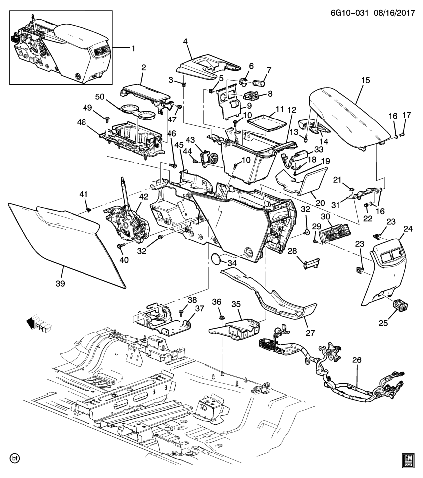 GM 23153805 Latch, Front Floor Console Armrest