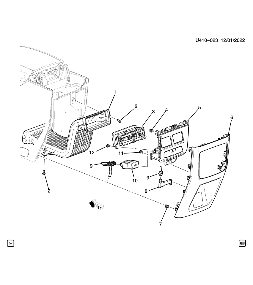 GM 87859271 PLATE ASM-F/FLR RR CNSL TR *JET BLACK