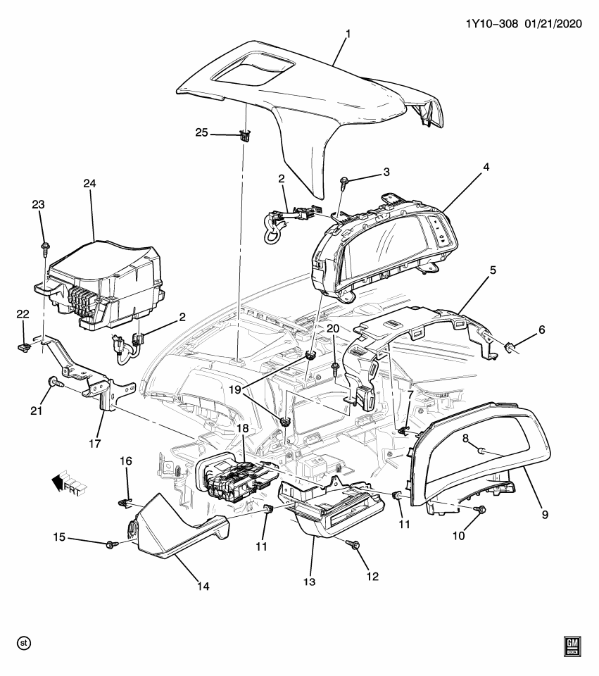 GM 84972559 HOOD ASM-I/P INST CSTR *BLACK
