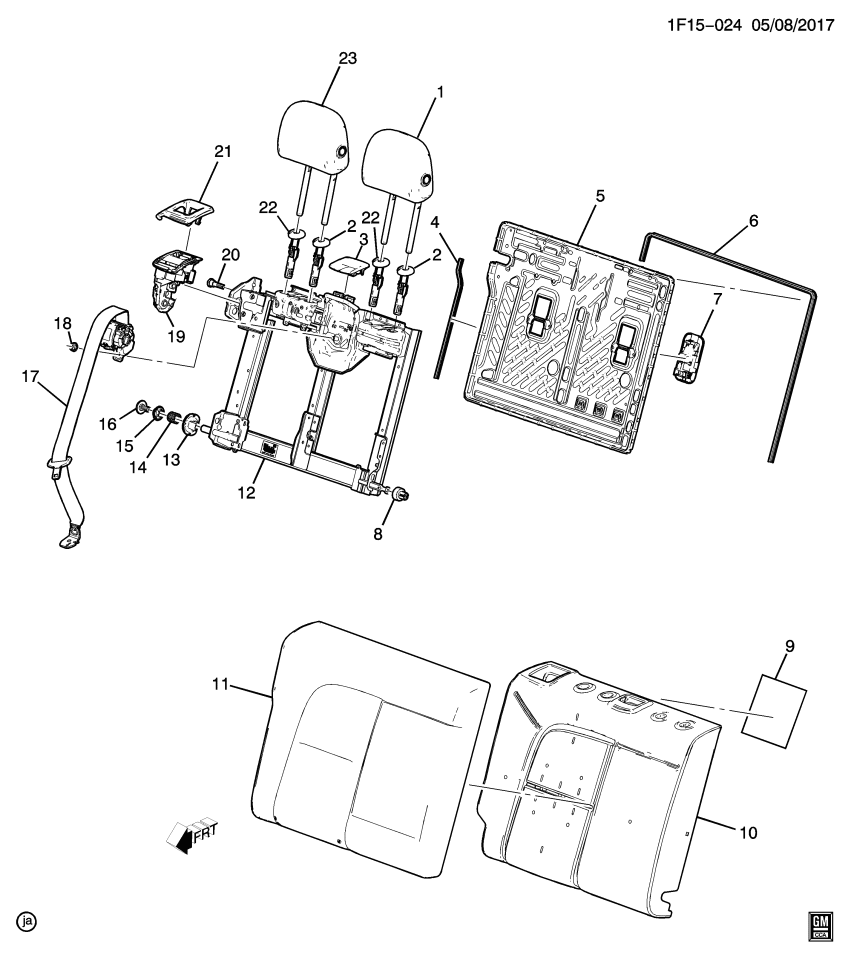 GM 42799067 COVER ASM-R/SEAT BK *BLACK