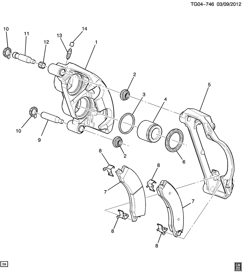 GM 20777345 Seal-Rear Brake Caliper Guide Pinion
