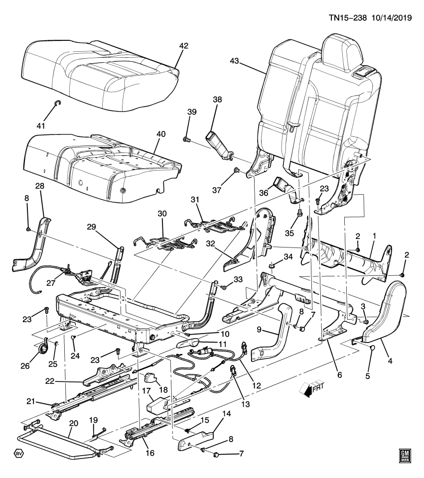 GM 11548050 Bolt, Rear Seat Trim Panel