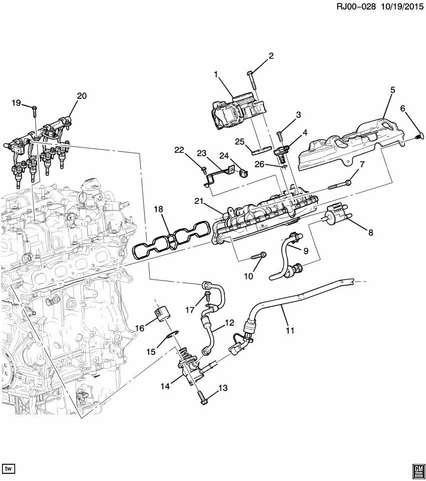 GM 12707219 PIPE ASM-FUEL FEED INTER
