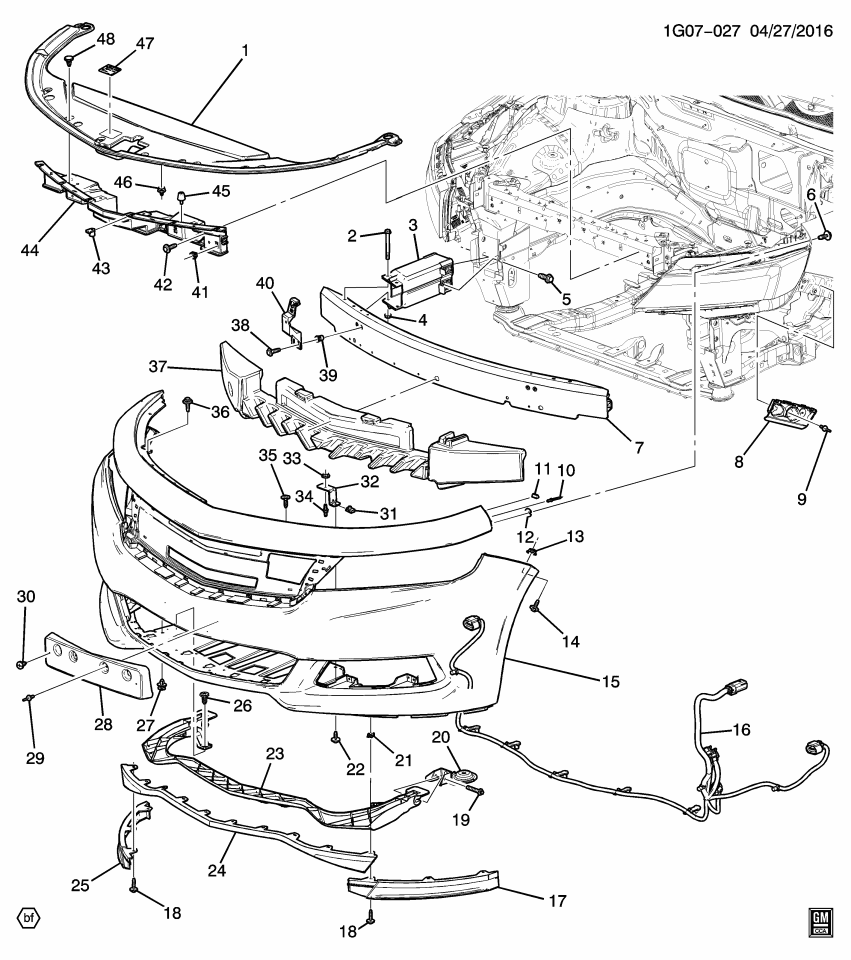 GM 23326300 Bracket-Front Bumper Fascia Lower Stiffener