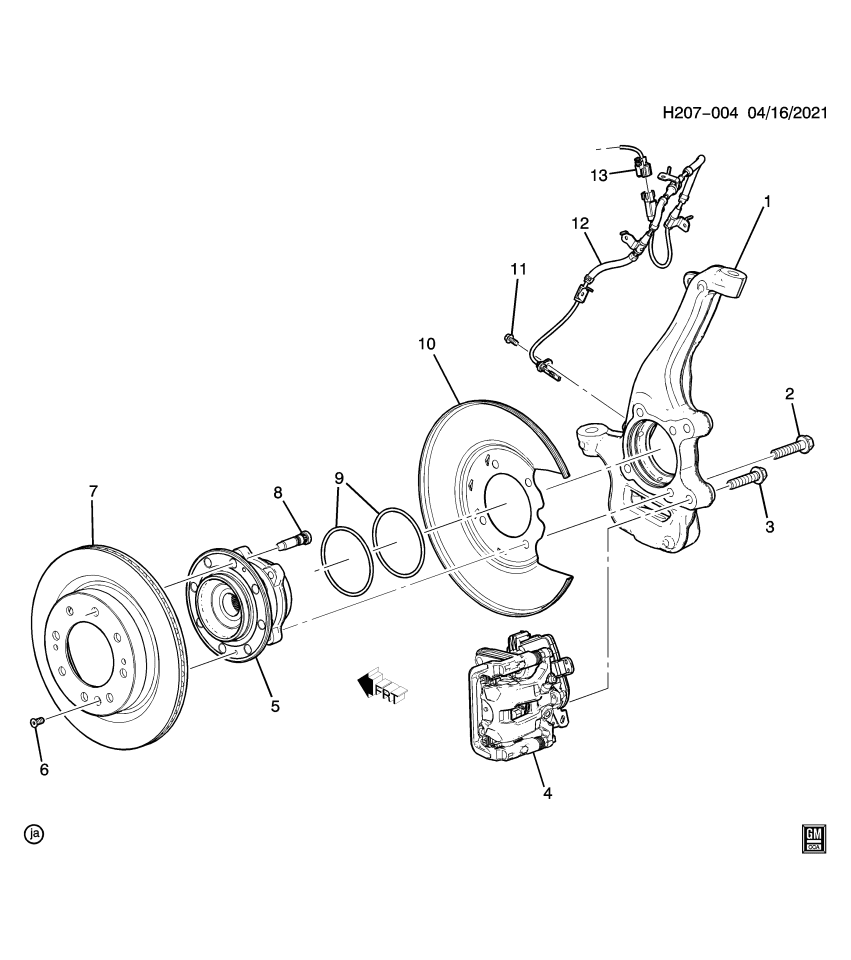 GM 11603633 BOLT, RR BRK CLPR BRKT