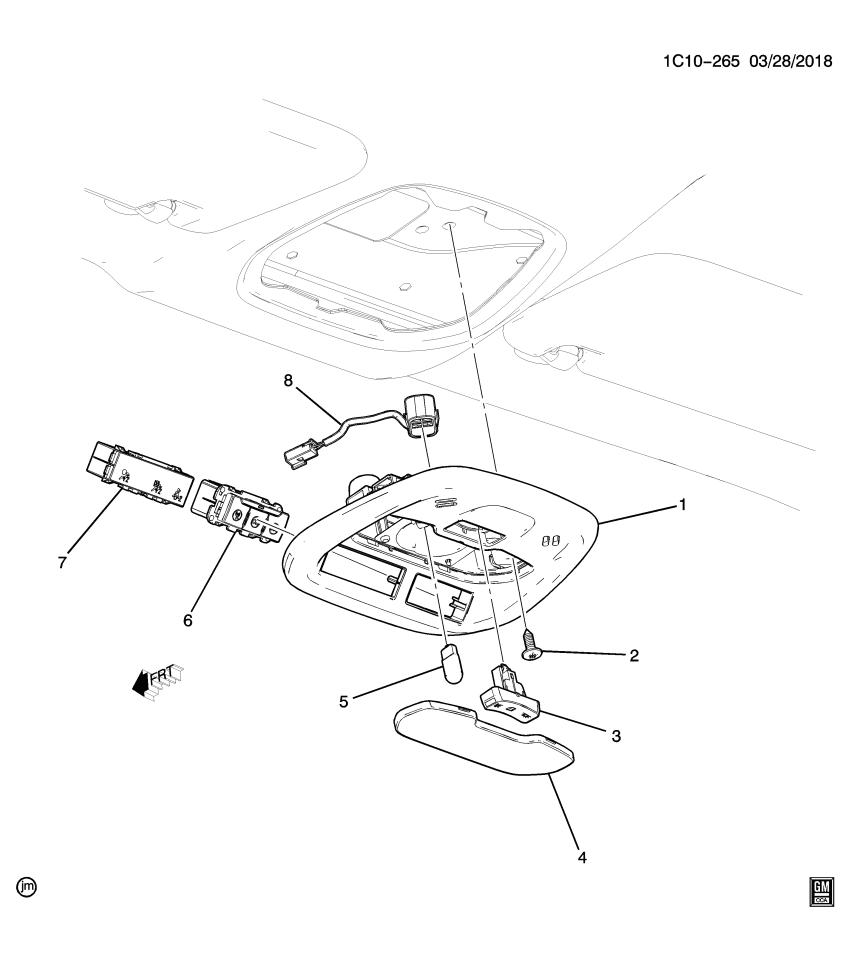 GM 42527641 Display Asm-Instrument Panel Airbag Arming Status *Black