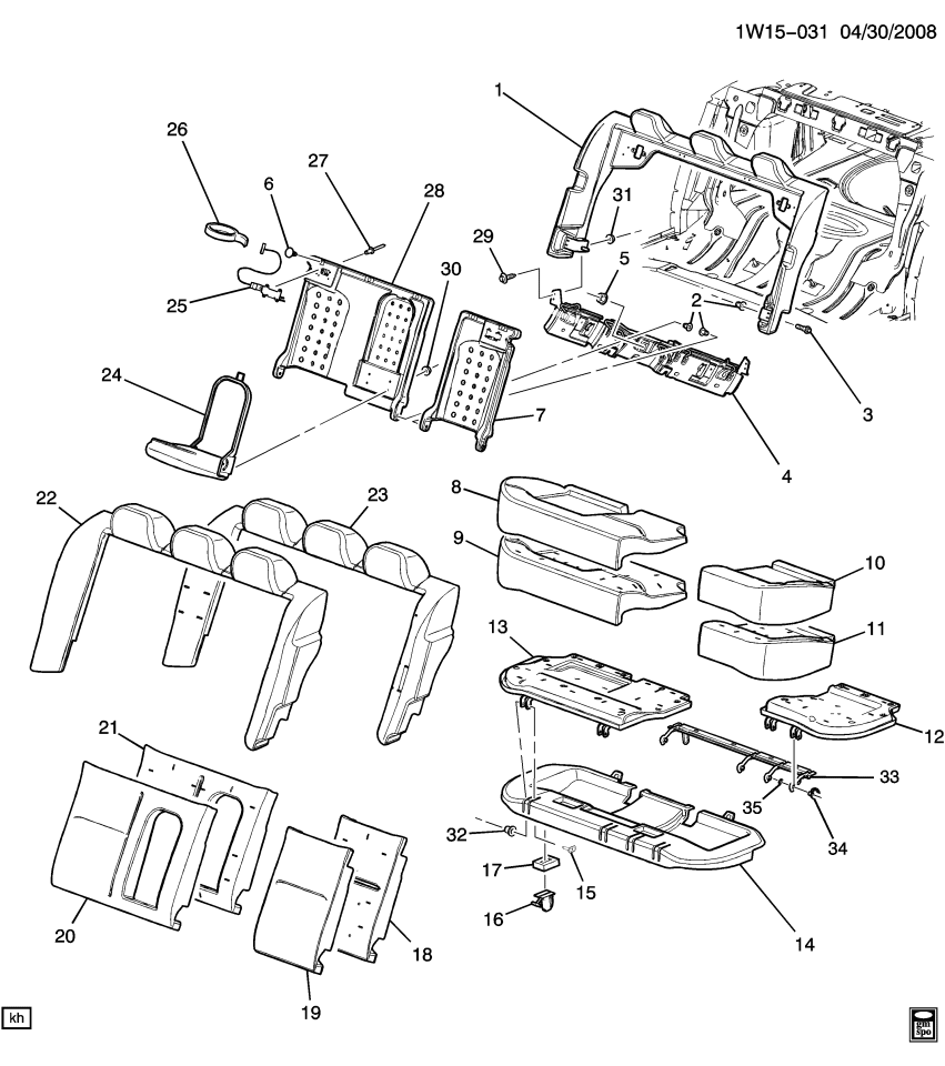 GM 19123416 Detent, Rear Seat Cushion Hinge (Seat Side)
