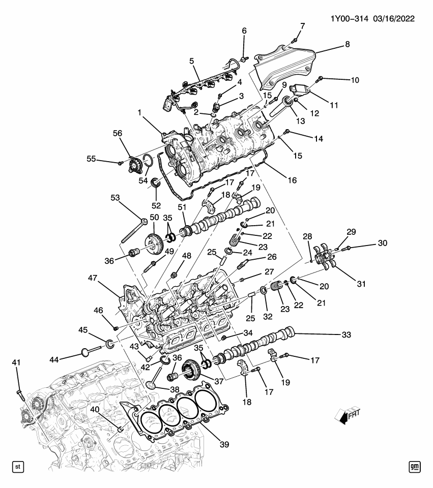 GM 12724357 CAMSHAFT ASM-EXH