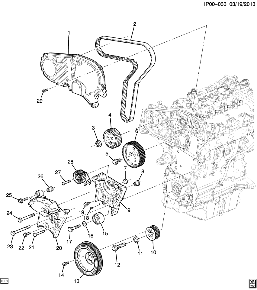 GM 55566024 Spacer-Timing Belt Tensioner Bracket