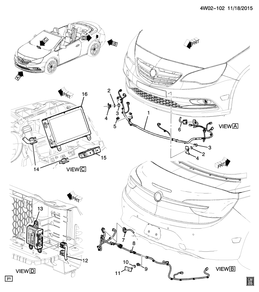 GM 39018654 HARNESS ASM-FRT FOG LP & FRT OBJECT SEN