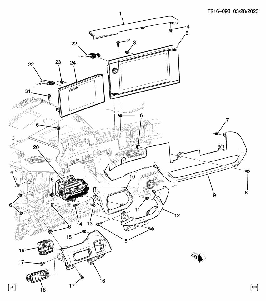 GM 86824523 BEZEL ASM-I/P AIR OTLT *PIANO BLACK
