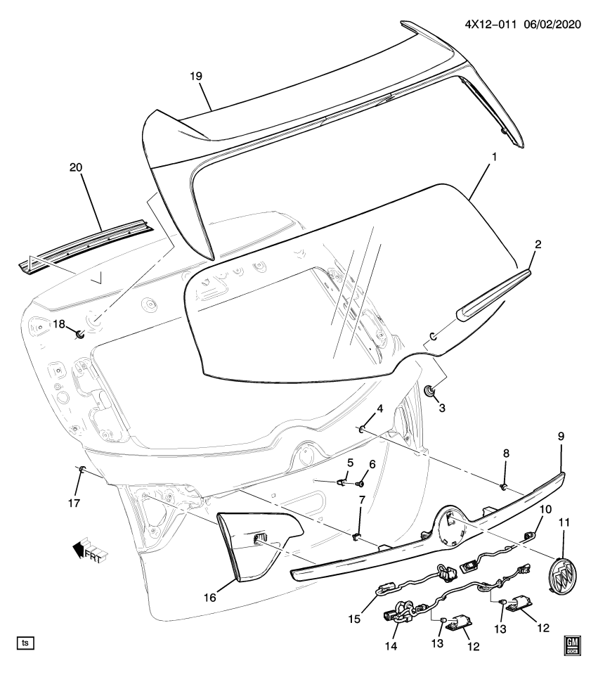 GM 23276685 Weatherstrip Asm-Lift Gate Upper