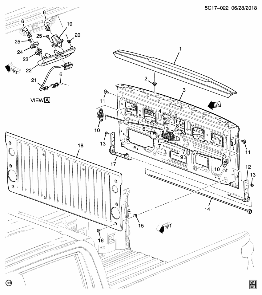 GM 85126912 HANDLE-PUBX E/GATE LAT