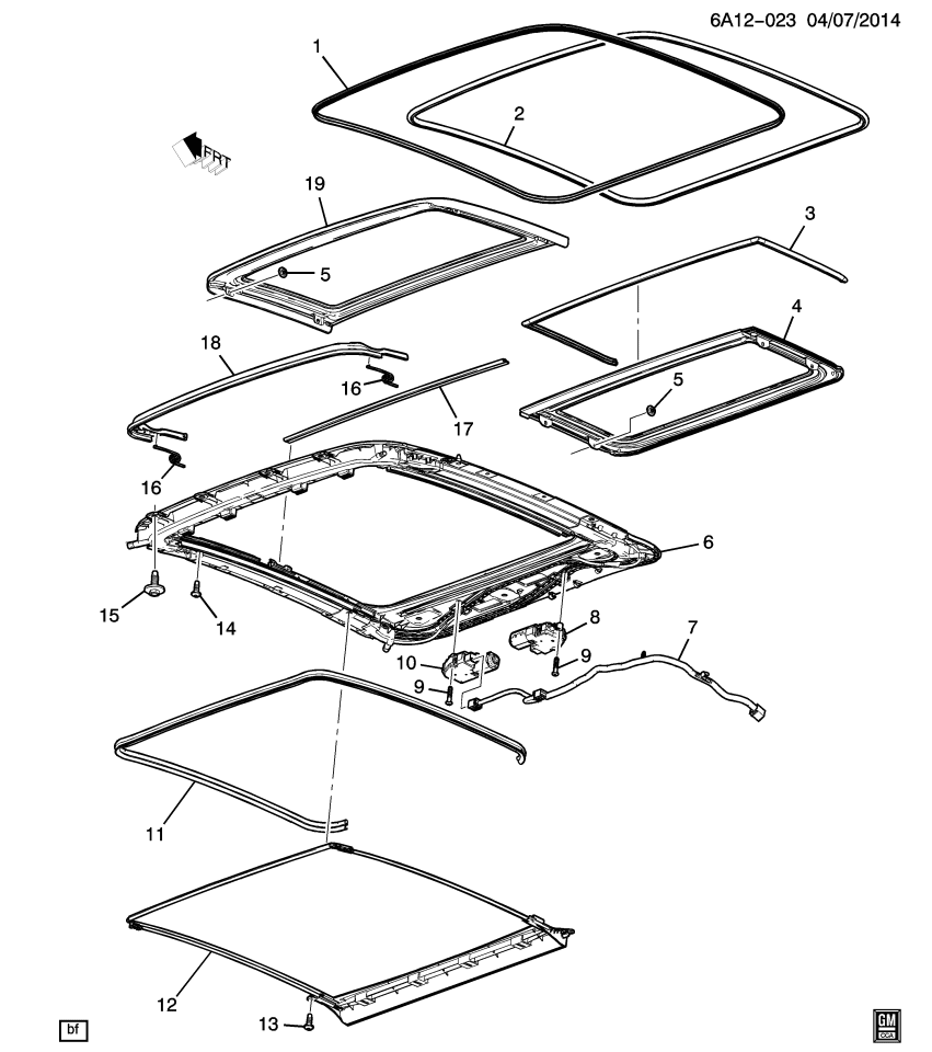 GM 22926554 SPRING-SUN RF A/DFL