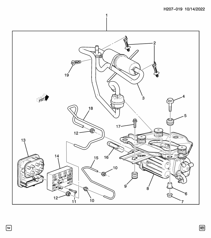 GM 85539330 SPACER-AUTO LVL CONT AIR CMPR BRKT