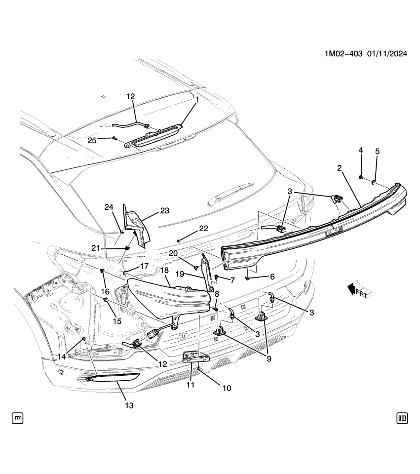 GM 85132833 GUTTER ASM-BK BODY OPG SI