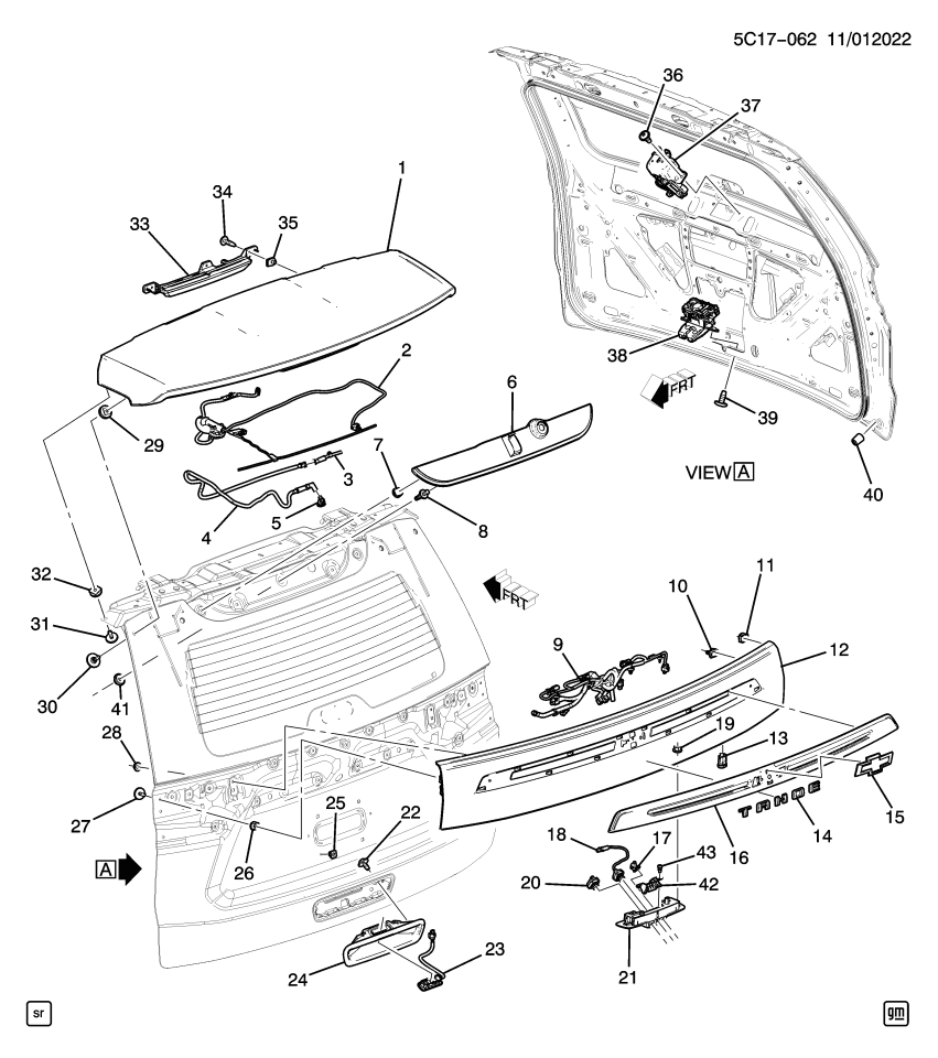 GM 13545255 BRACKET ASM-RR VIEW DRVR INFO CAMERA