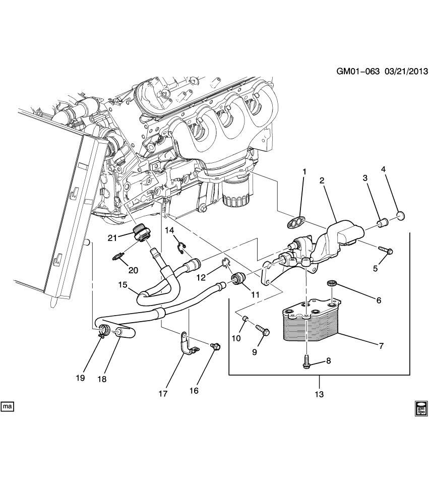 GM 19130528 Clamp, Engine Oil Cooler Outlet Hose