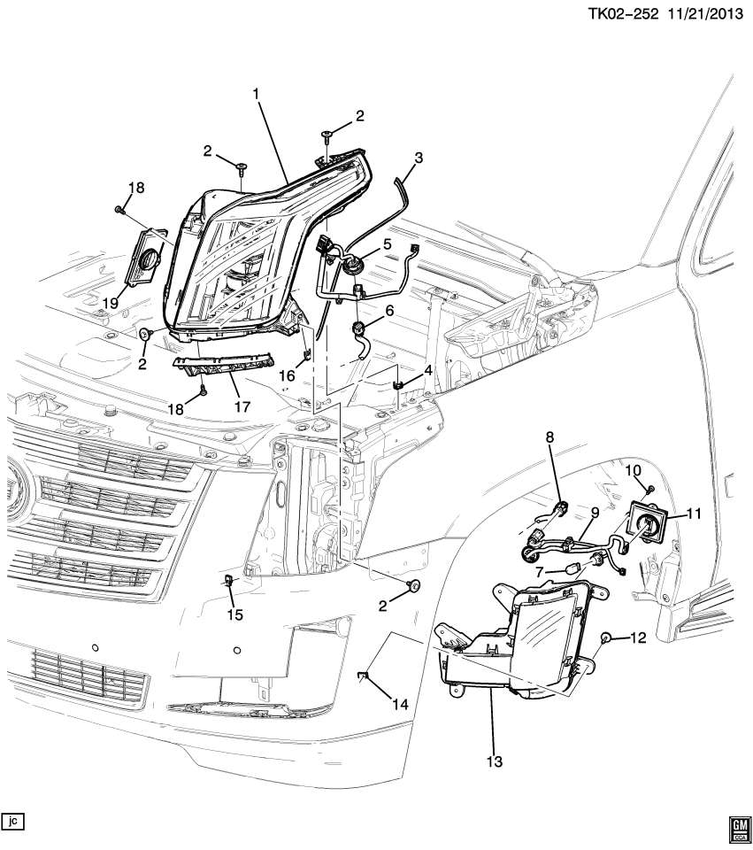 GM 19434119 HEADLAMP ASM, FRT