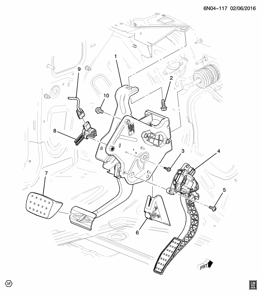 GM 84619548 RETAINER-BRK PED PUSH ROD